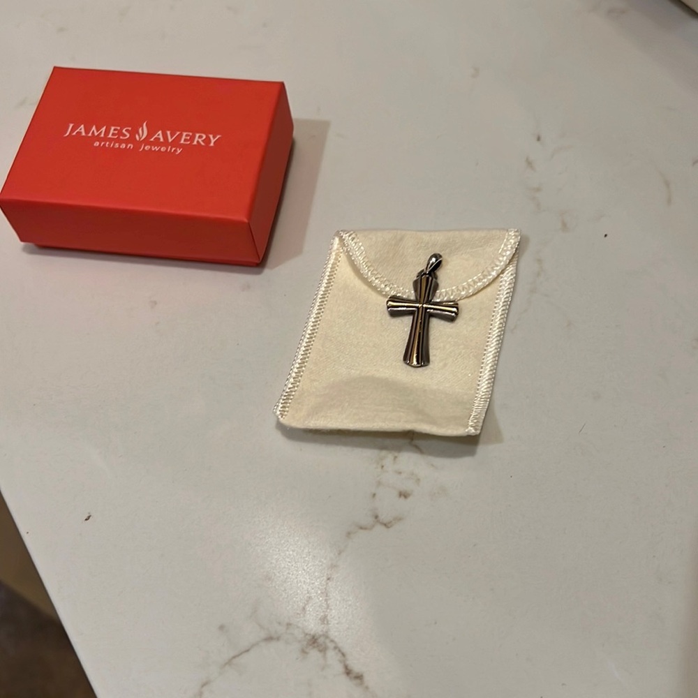 James Avery gold and silver cross pendant